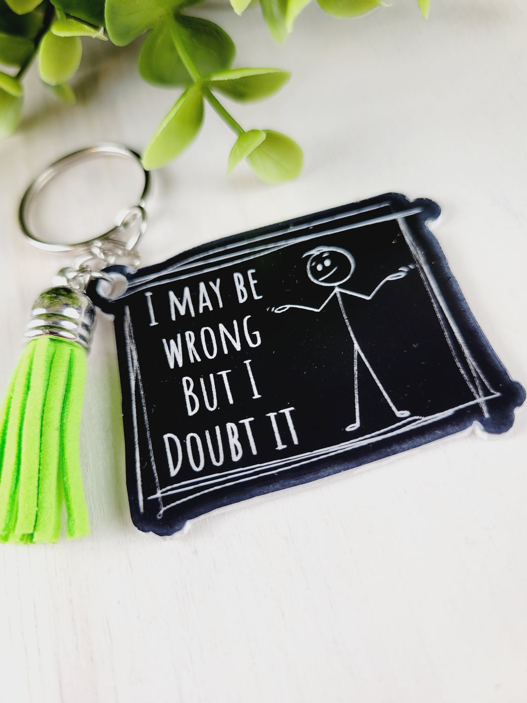 Rough Cut Dezigns, Engraved Acrylic Stick Man Keychains