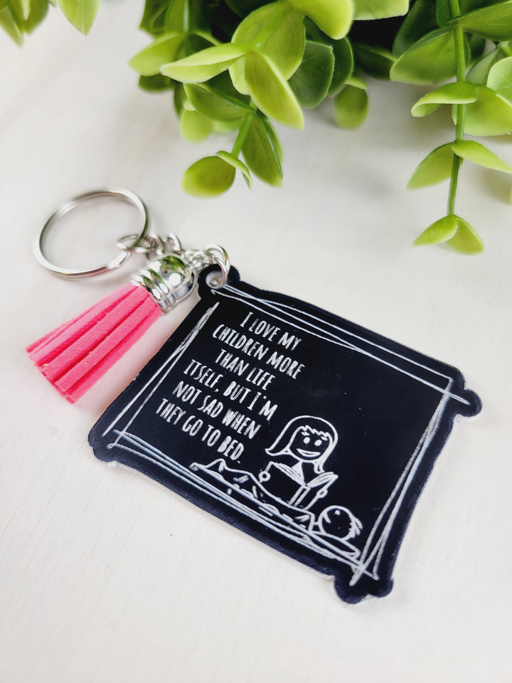 Rough Cut Dezigns, Engraved Acrylic Stick Man Keychains