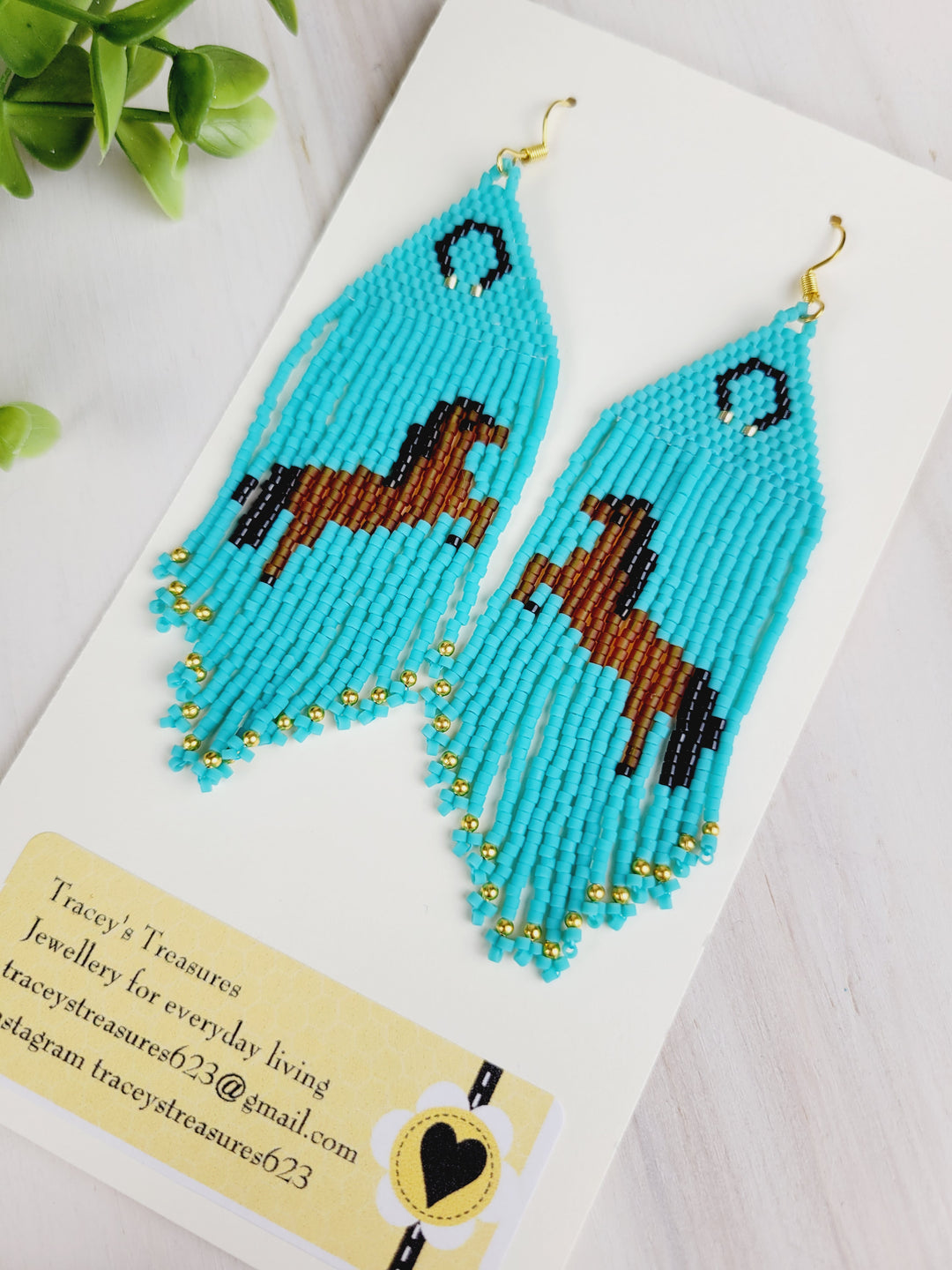 Tracey's Treasures, Large Dangle Beaded Earrings