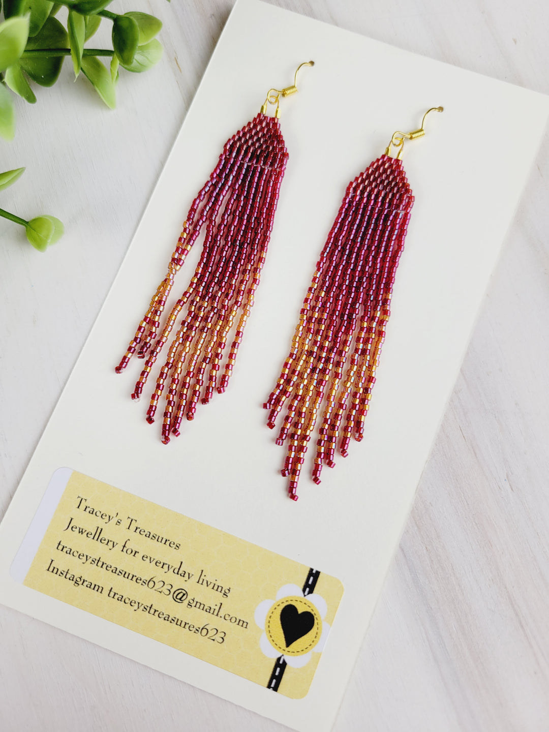 Tracey's Treasures, Large Dangle Beaded Earrings