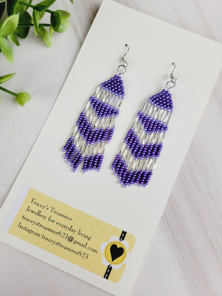 Tracey's Treasures, Large Dangle Beaded Earrings