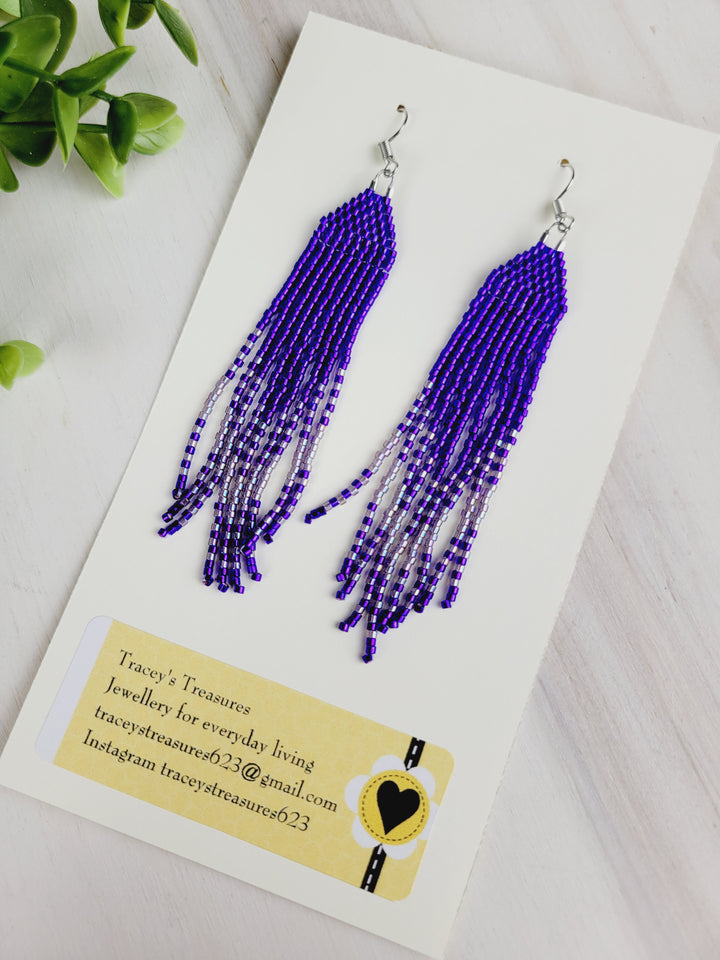 Tracey's Treasures, Large Dangle Beaded Earrings