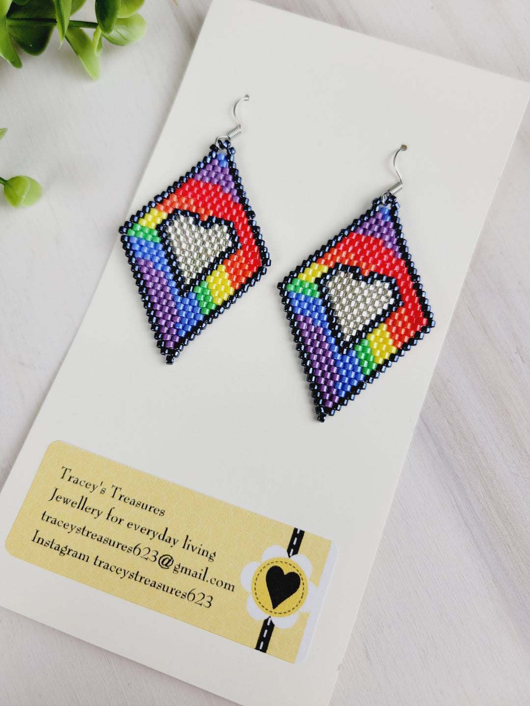 Tracey's Treasures, Large Dangle Beaded Earrings