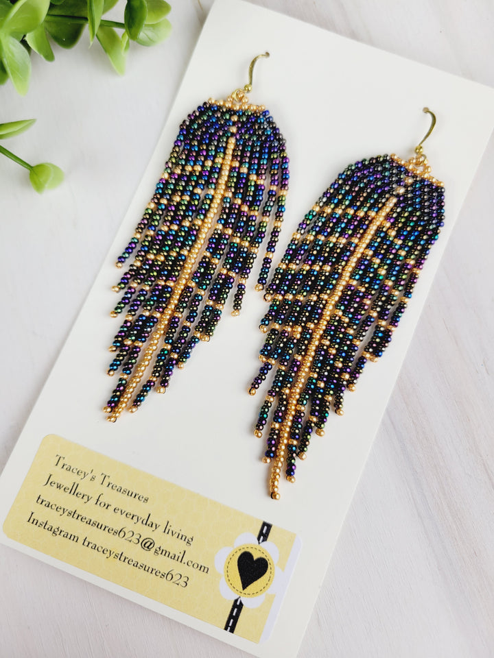 Tracey's Treasures, Large Dangle Beaded Earrings