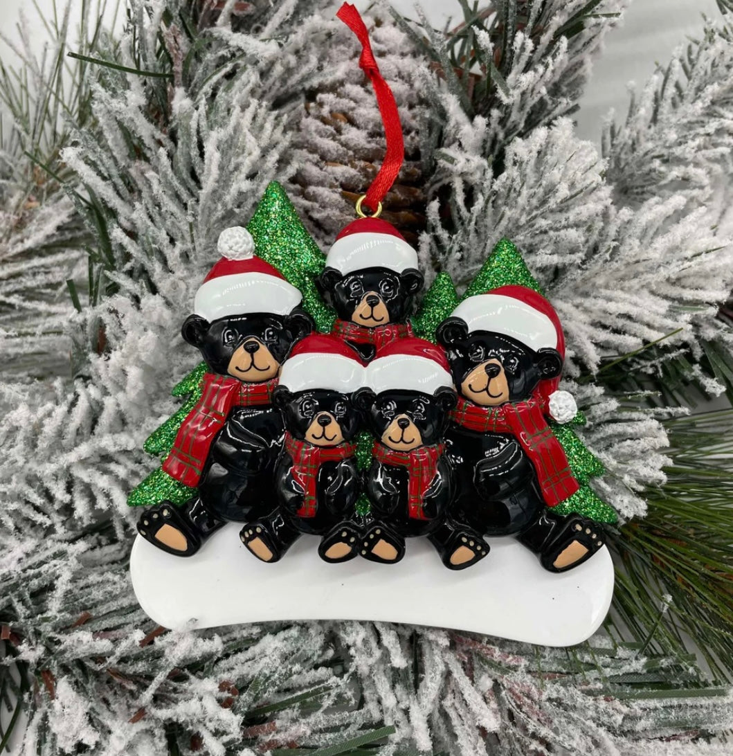 Lindsay's Creations, Ceramic Personalized Ornaments - Black Bears