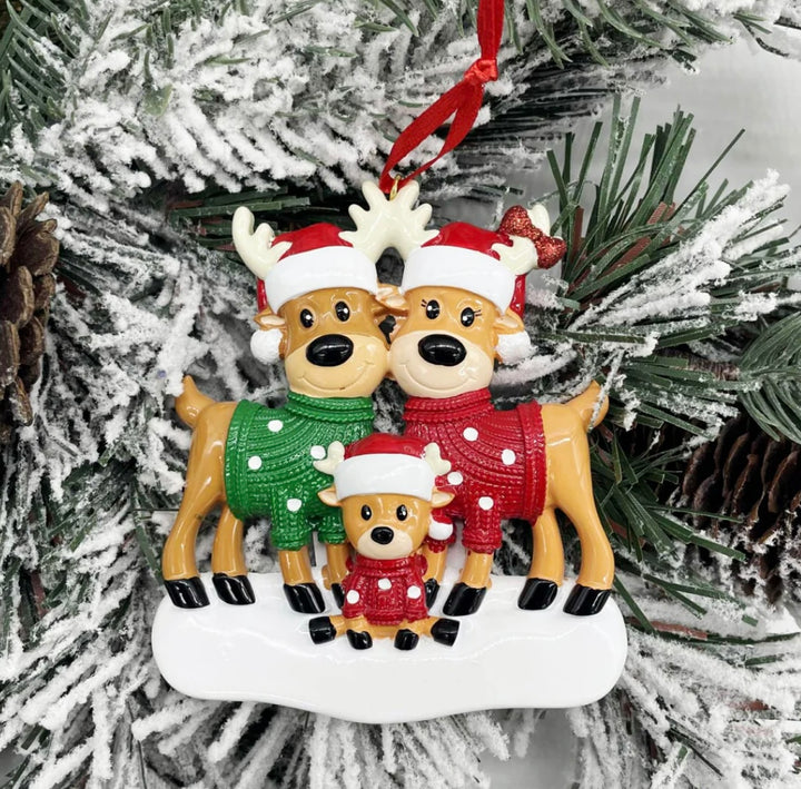 Lindsay's Creations, Ceramic Personalized Ornaments - Reindeers