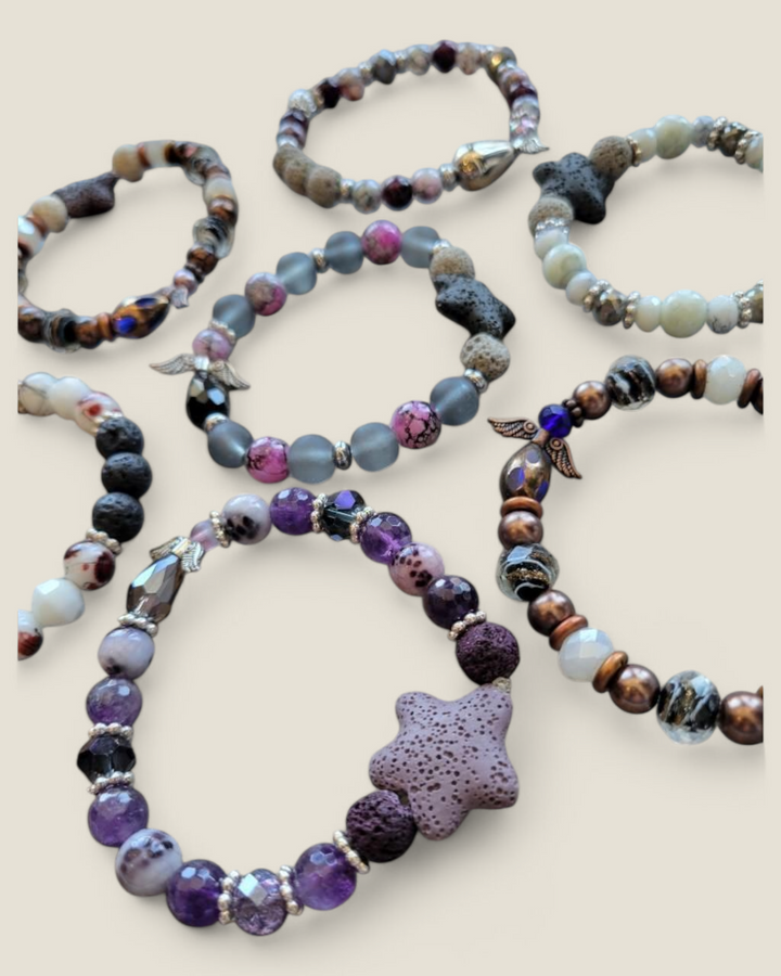Designed By Me - RAS, Lava Bead Angel Bracelets