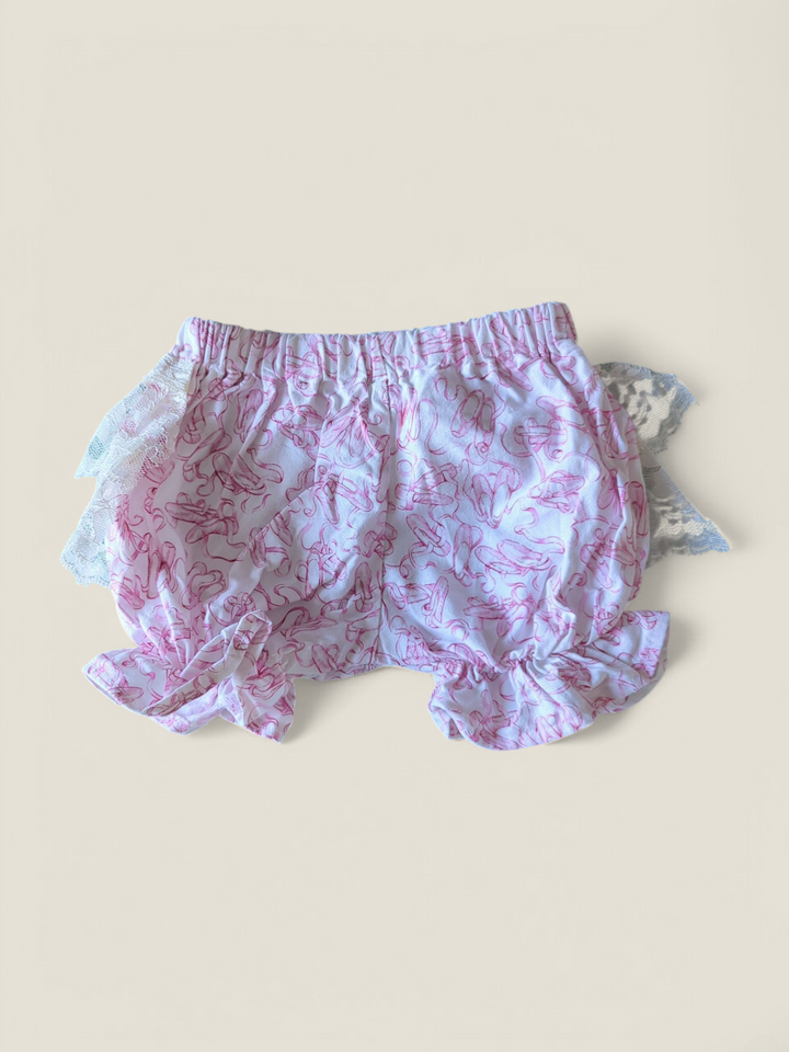 NANNY'S ORIGINALS BALLET RUFFLE LACE BLOOMERS NEWBORN PRE-LOVED