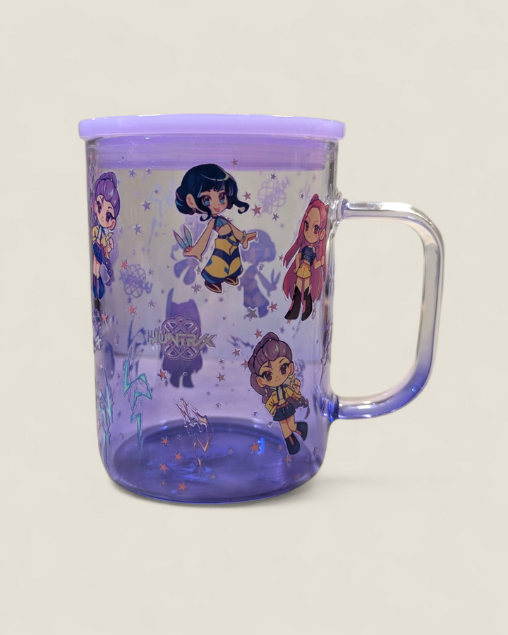 Lindsay's Creations, Fog & Glitter Glass Tumbler with Lid