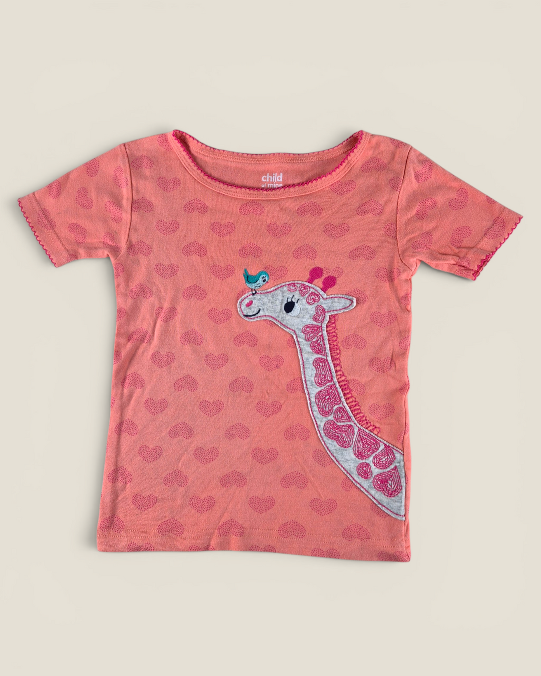 Pre-Loved Child Of Mine Coral Giraffe Tee Girls 5Y | Betty’s Marketplace