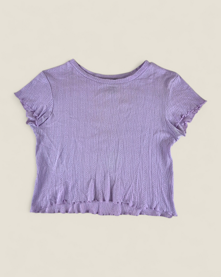 Pre-Loved SWS Purple Semi Sheer Cropped Top Ladies Small | Betty’s Marketplace