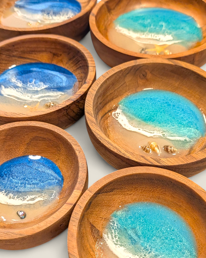 Kristi Scott Art, Wood & Resin Shoreline Ring Bowls & Dishes