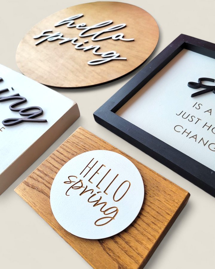Rough Cut Dezigns, Spring Wall Signs & Shelf Sitters