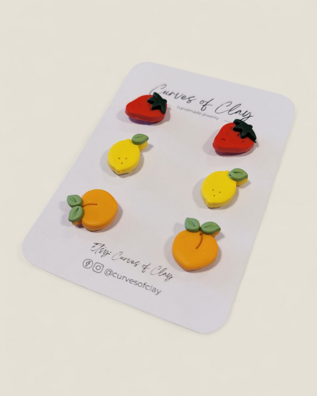 Curves of Clay, Everyday Stud Earrings 3 Pack