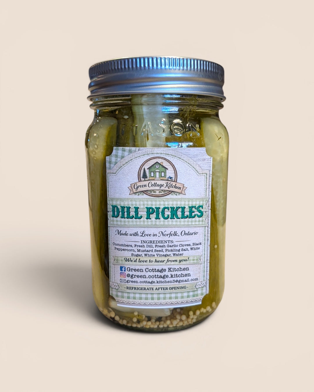 Green Cottage Kitchen, Dill Pickles (Regular, Spicy or Extra Garlic)