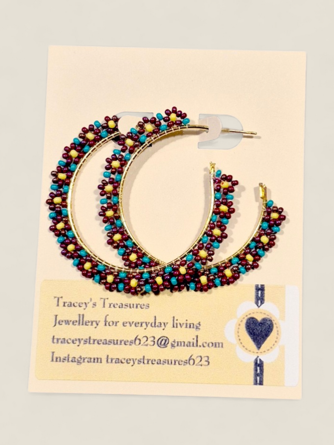 Tracey's Treasures, Beaded Hoop Earrings