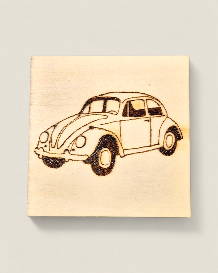 Marked In Wood, Wood Burnt Cork Backed Coasters