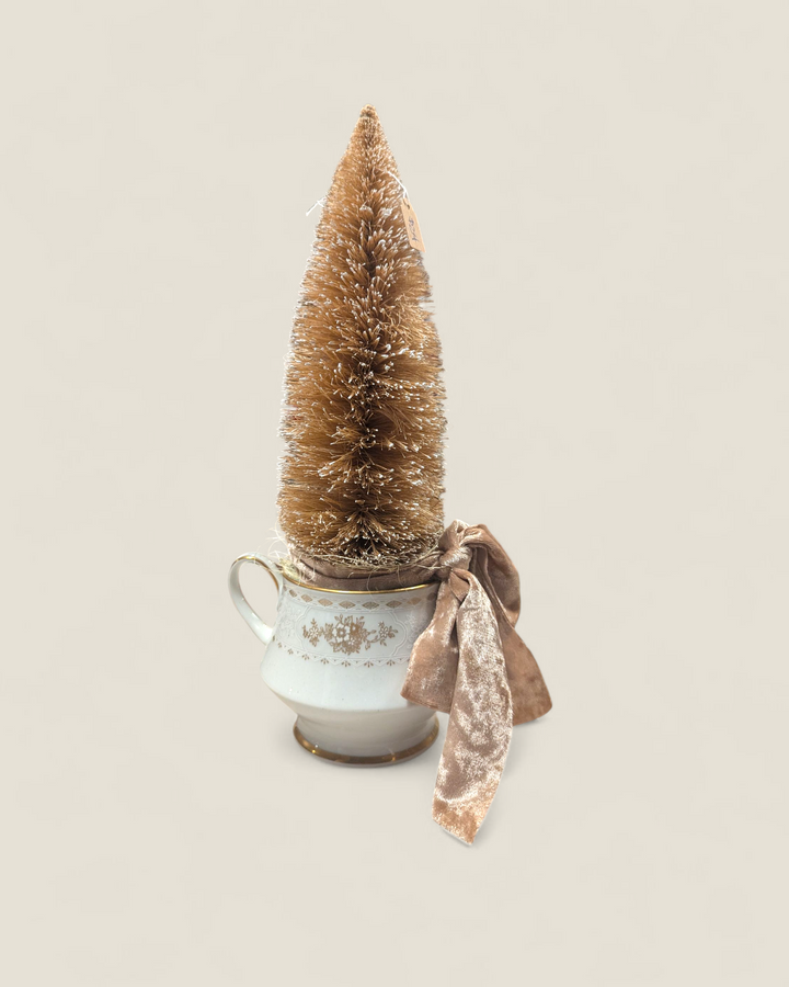 Three-Thirty Design Co, Holiday Bottle Brushed Trees in Vintage Pieces