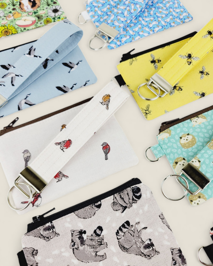 Izzyrai Handmade, Animal & Insect Fabric Coin Purses & Key Fobs