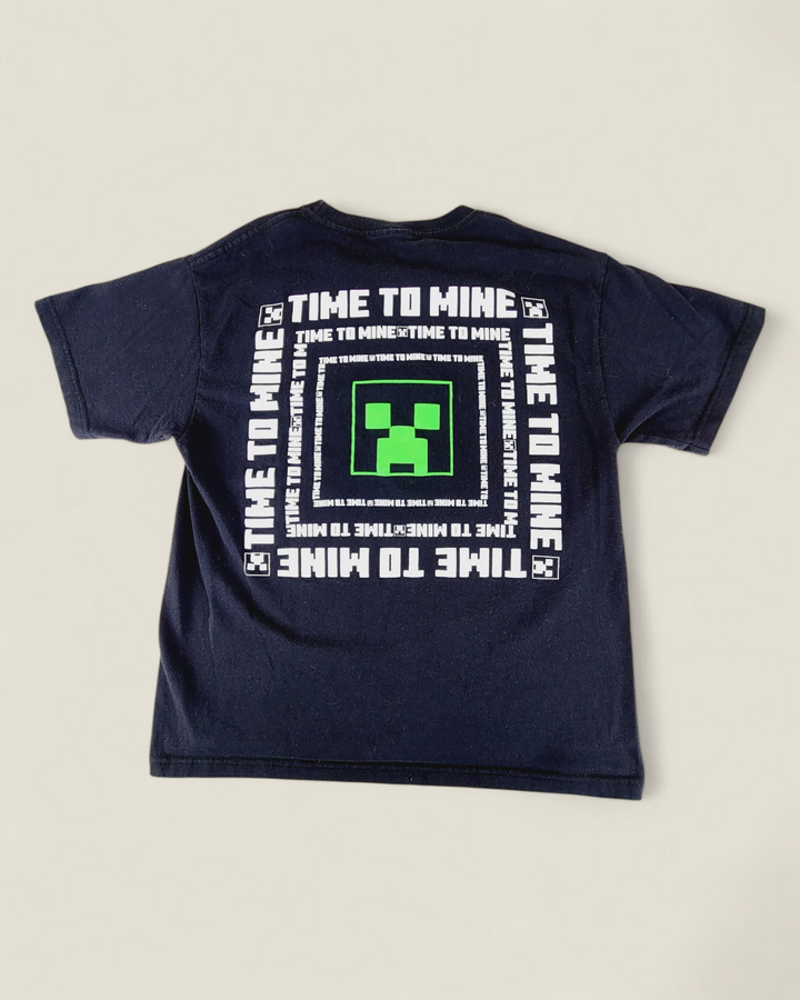 MINECRAFT BLACK TEE (BACK GRAPHIC) YOUTH LARGE PRE-LOVED