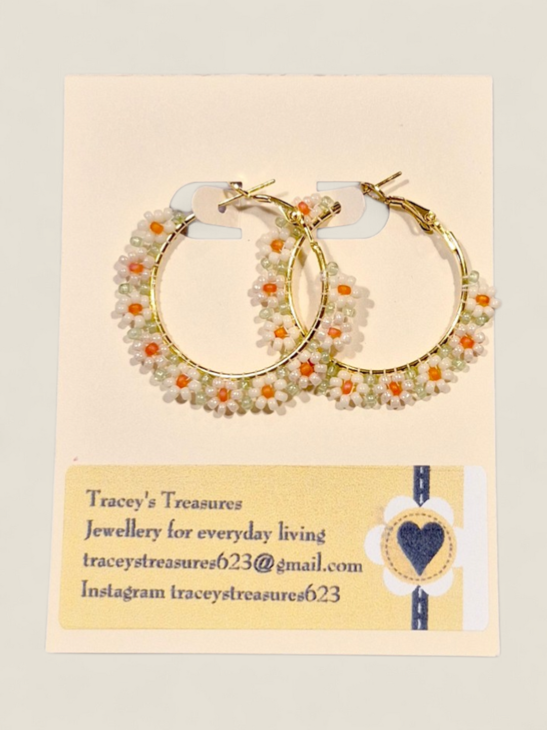 Tracey's Treasures, Beaded Hoop Earrings