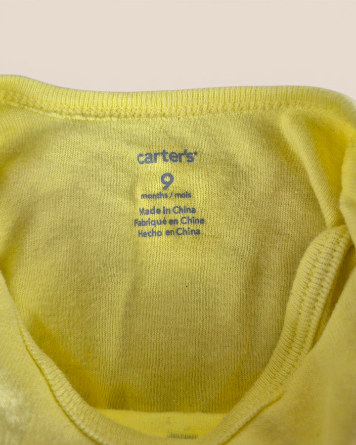 Pre-Loved Carter's Yellow "Super Cute" Onesie 9M | Betty’s Marketplace