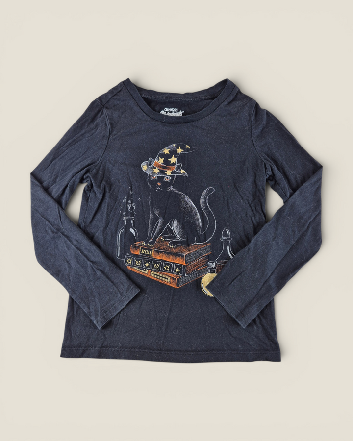Pre-Loved Oshkosh Black Cat Top Girls 6Y | Betty’s Marketplace