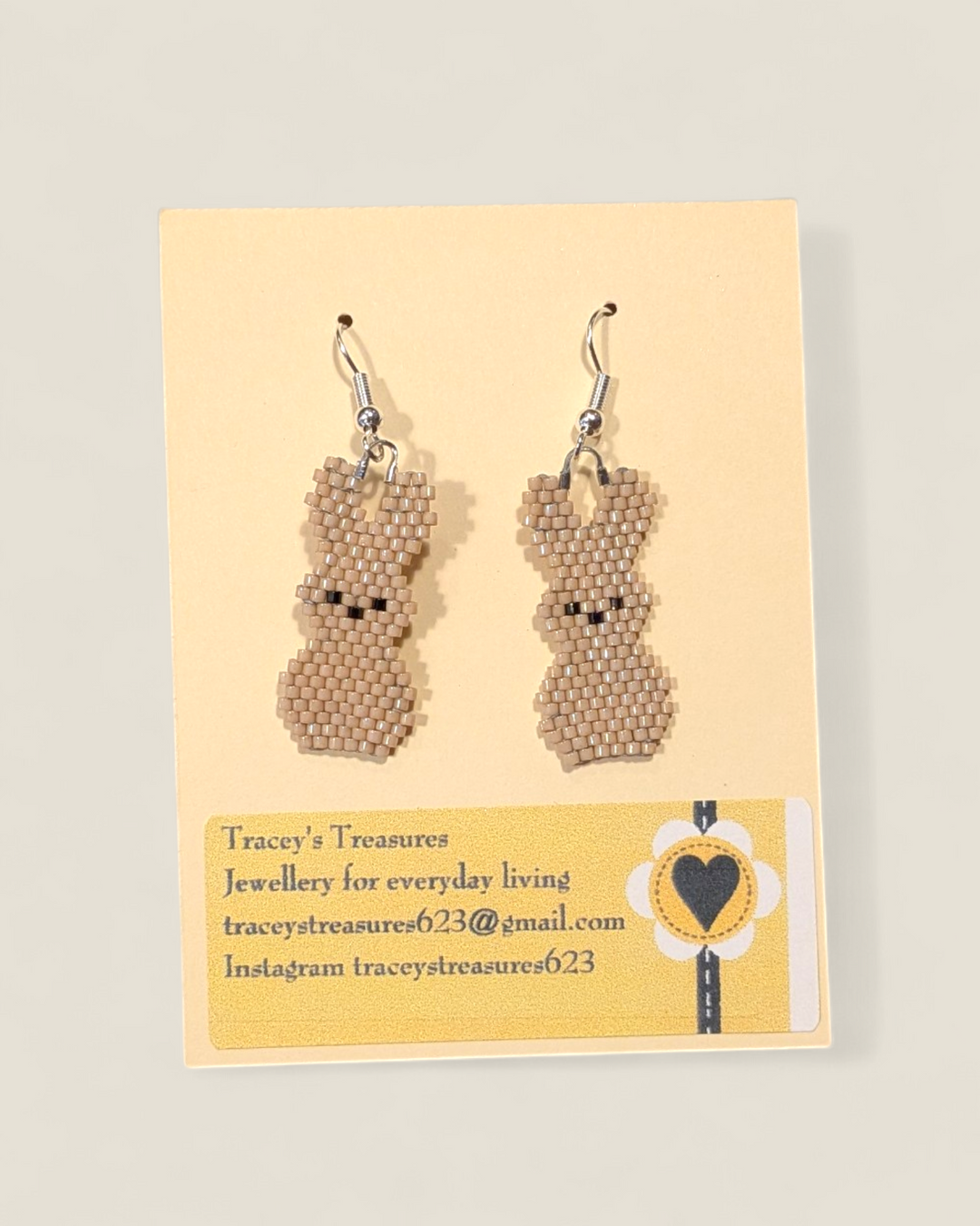 Handmade Easter Beaded Dangle Earrings, Tracey's Treasures
