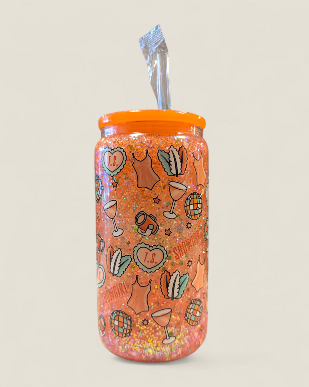 Lindsay's Creations, Fog & Glitter Glass Tumbler with Lid