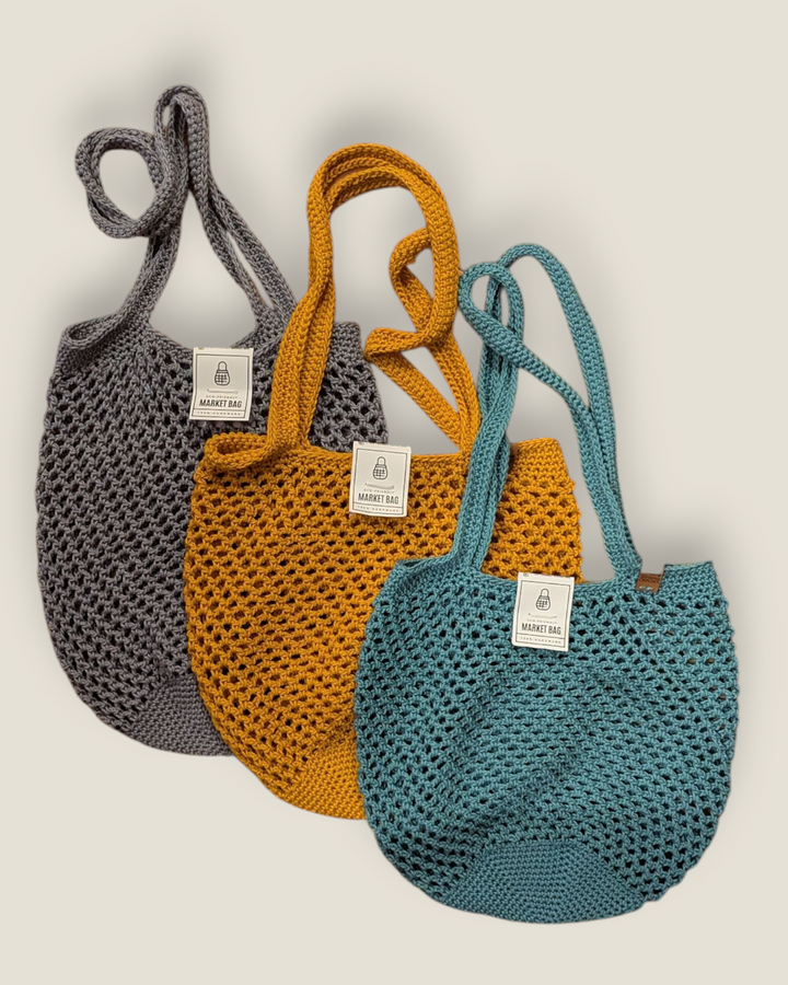 Pink Blossom Crochet, Market Bags