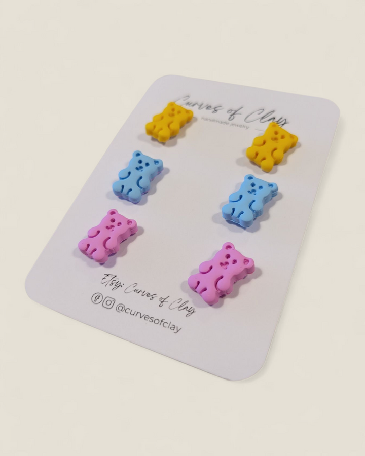 Curves of Clay, Everyday Stud Earrings 3 Pack