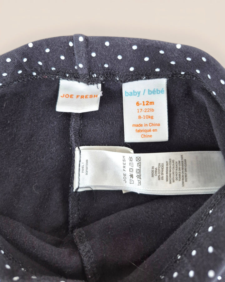 Pre-Loved Joe Fresh Black Polka Dot Leggings Girls 6-12M | Betty’s Marketplace