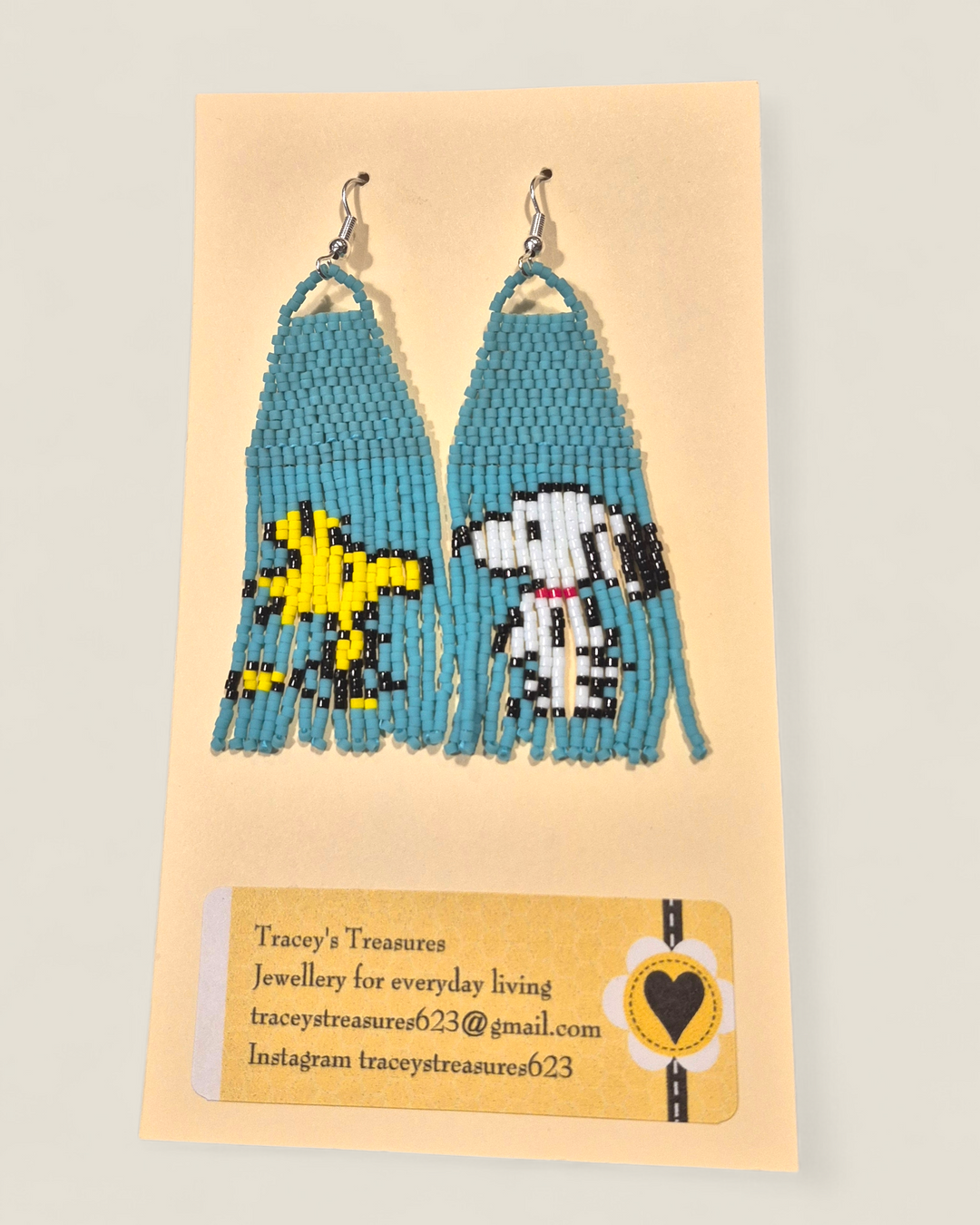 Tracey's Treasures, Large Dangle Beaded Earrings