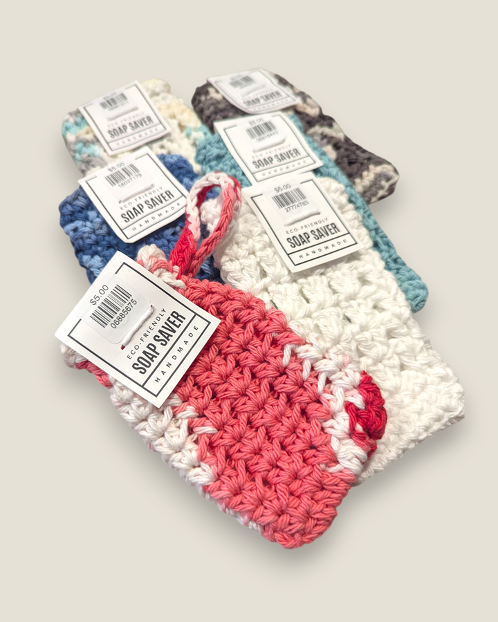 Pink Blossom Crochet, Crochet Soap Saver Bags