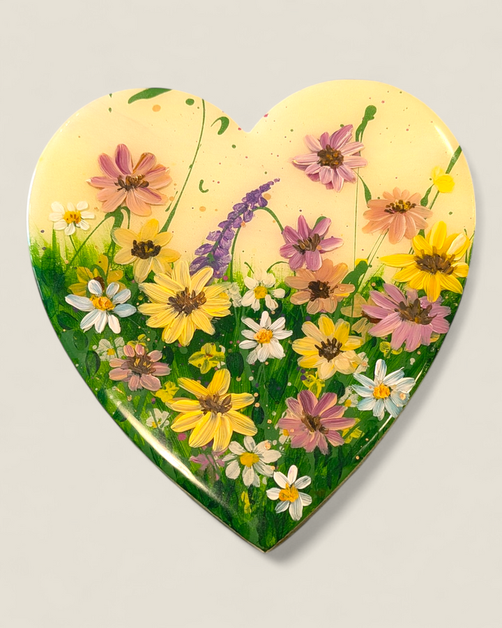 Kristi Scott Art, Resin Flower Meadow Wall Art with Resin