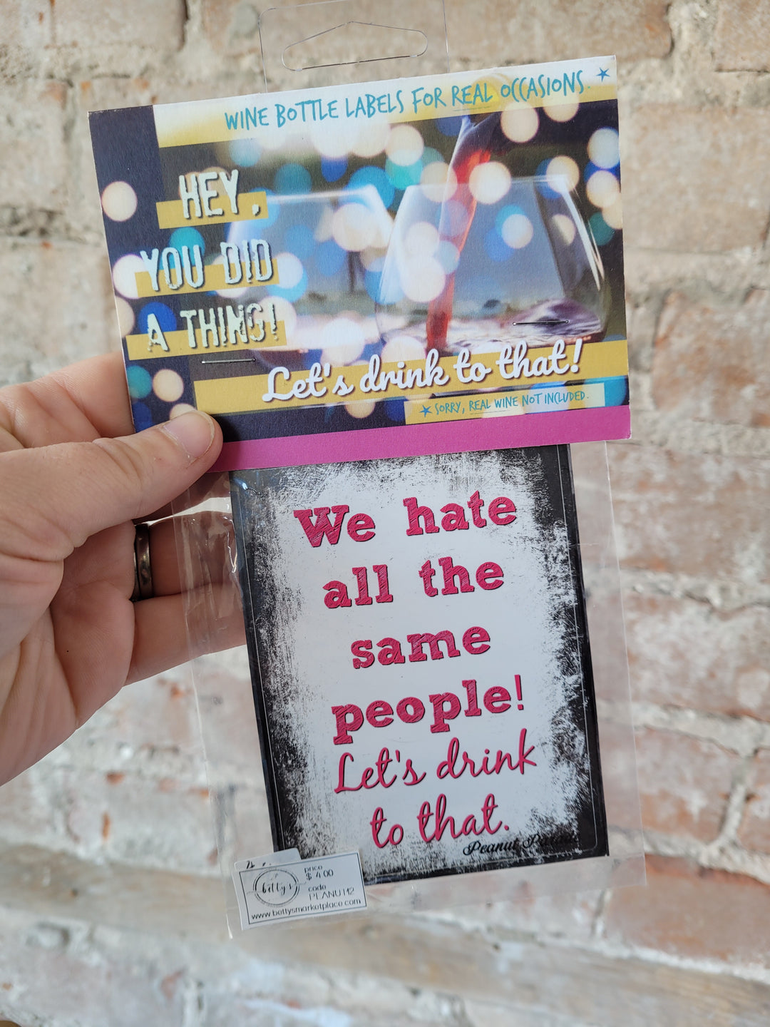 Peanut Parade, Wine Labels