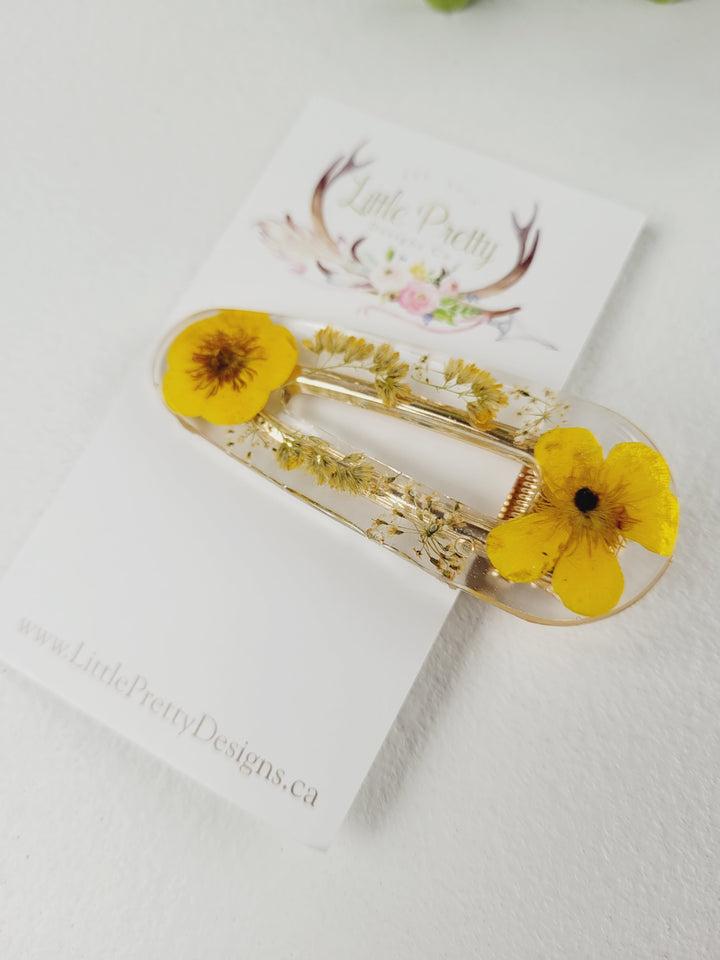 Little Pretty Designs, Pressed Floral Hair Clips
