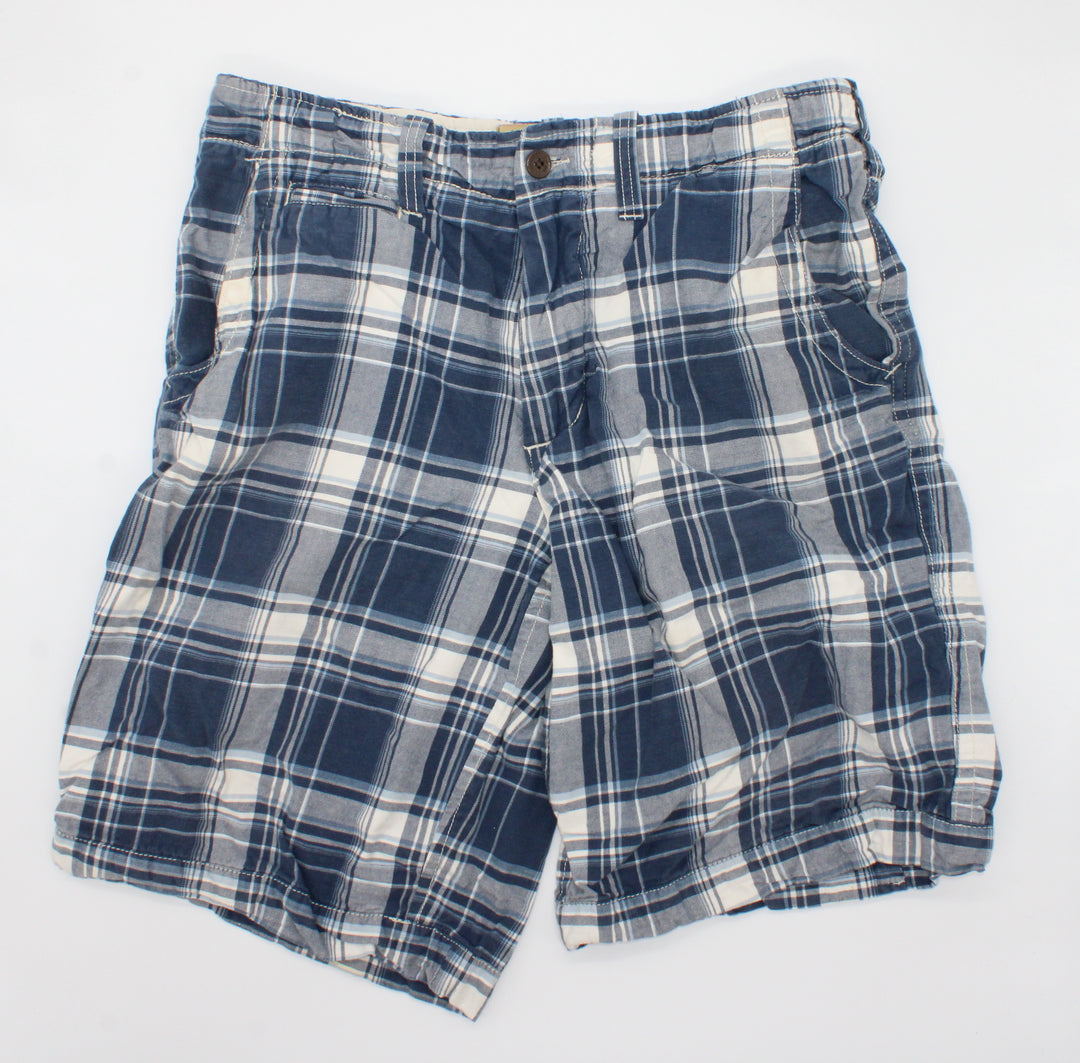 CAMPUS CREW BLUE PLAID SHORTS SIZE 32 PRE-LOVED