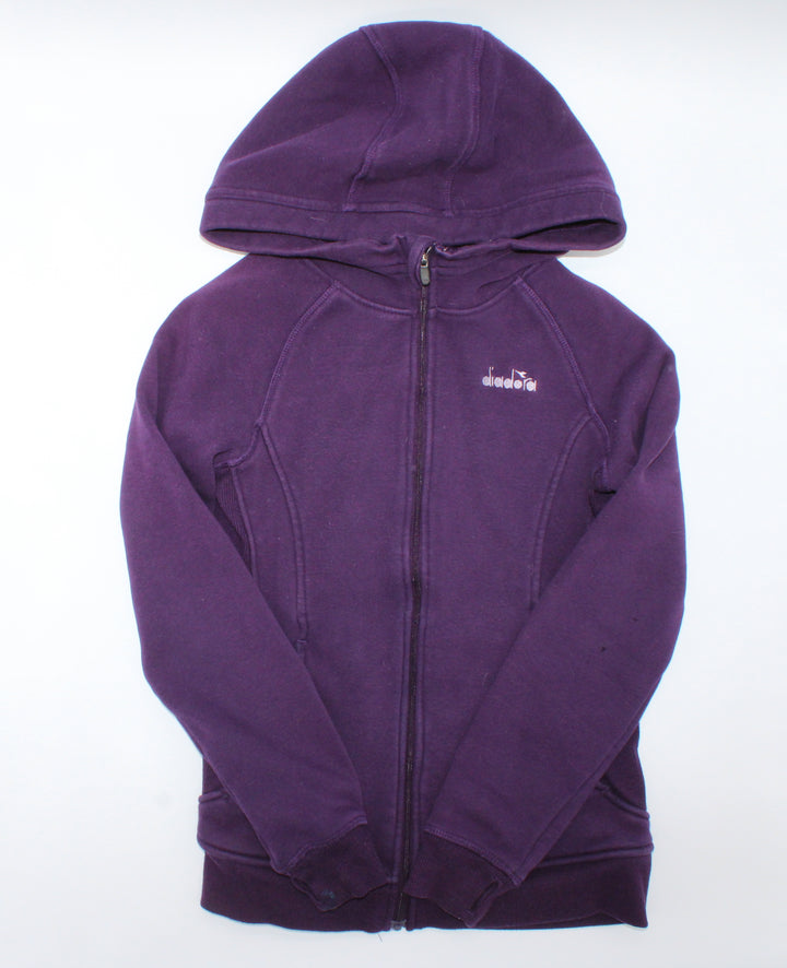 DIADORA PURPLE ZIP FRONT SWEATER 8Y PRE-LOVED *SEE DESCRIPTION*