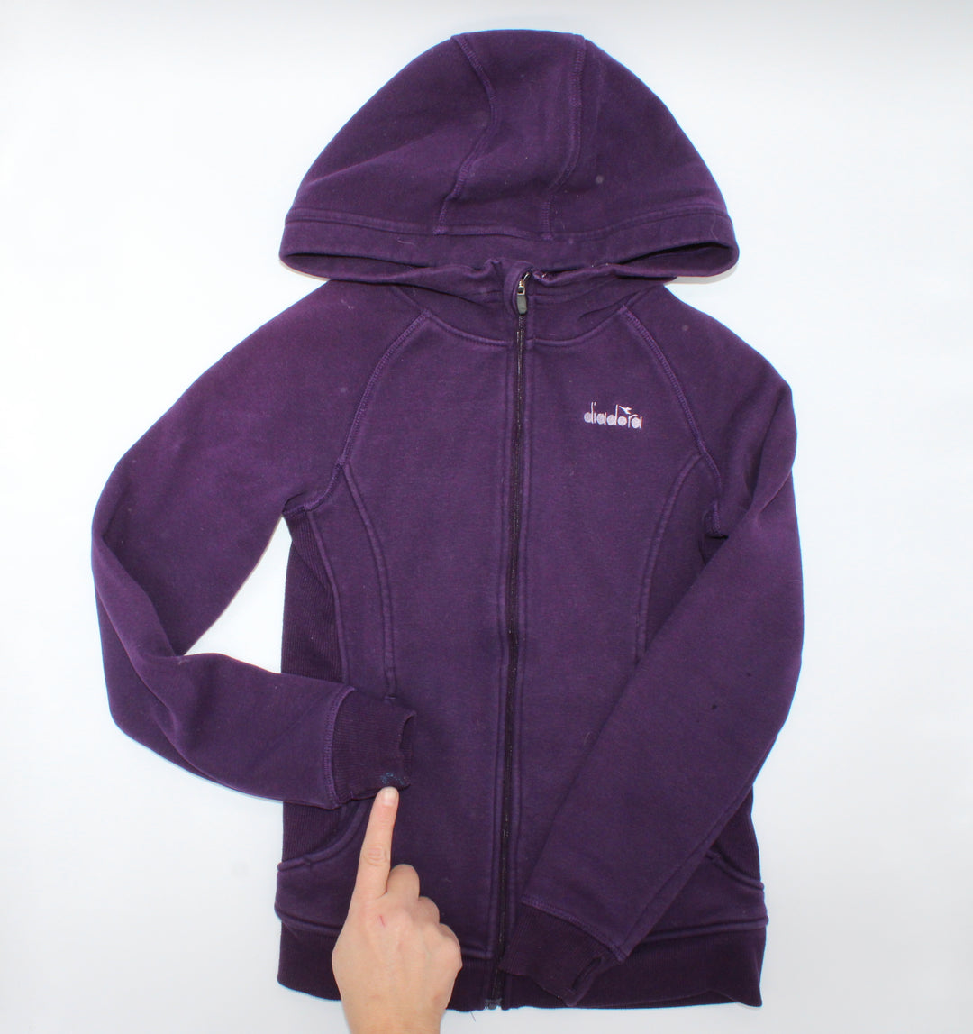DIADORA PURPLE ZIP FRONT SWEATER 8Y PRE-LOVED *SEE DESCRIPTION*