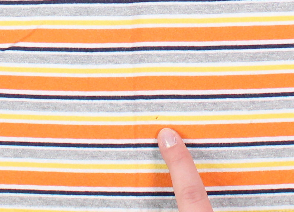 WOODLAND ORANGE/GREY/YELLOW STRIPED TOP 10Y PRE-LOVED (Play Cond.)